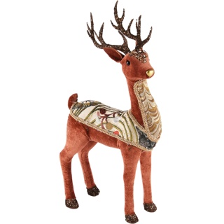 Veado Decorativo em Tecido com Bordado 