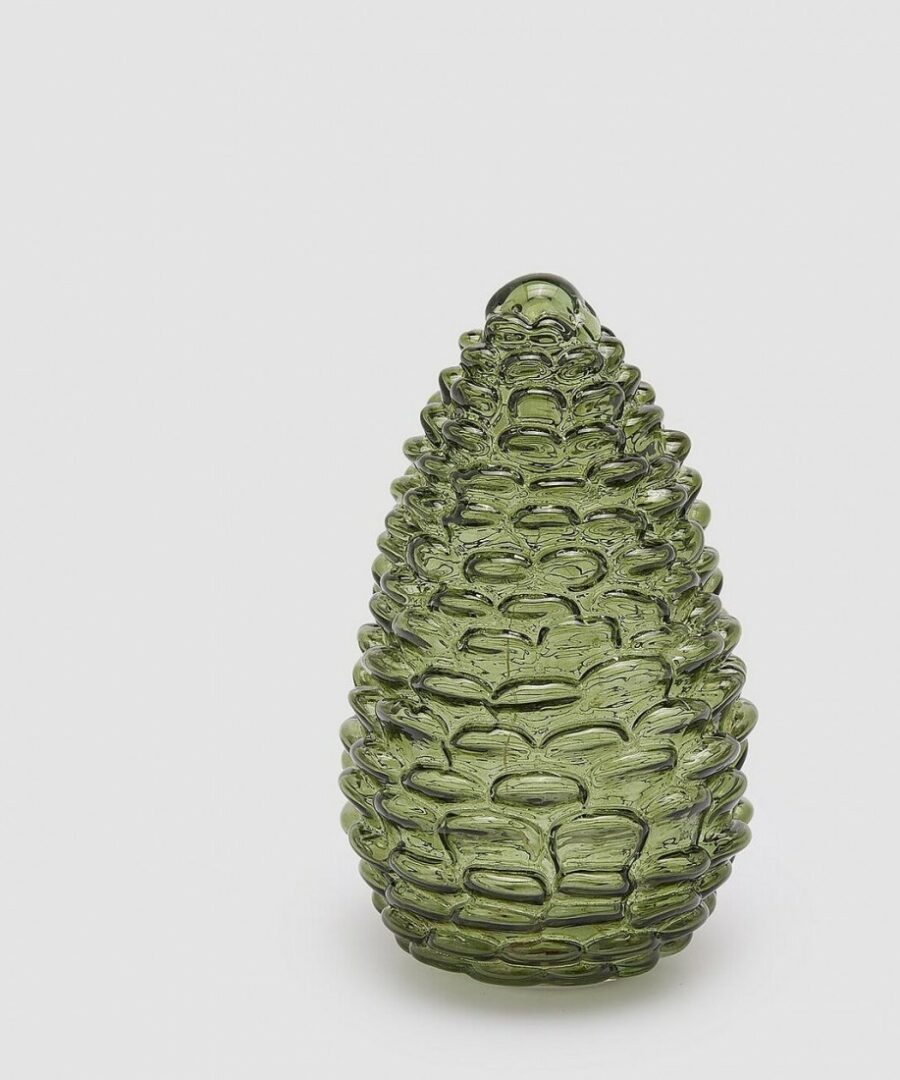 pinha com luz verde grande, decorativa, decor home, ambiente quente, natal