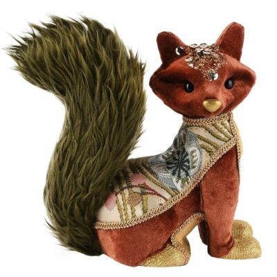 Squirrel Decorativo em Tecido com Detalhes Bordados