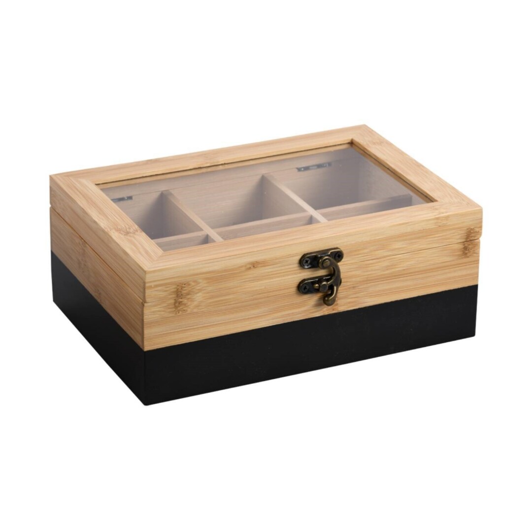 3KY800041143 Caixa de Chá em Bambu com Fecho Metálico
