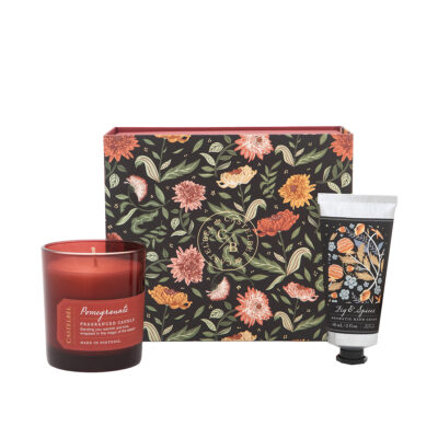 Coffret Vela Romã & Creme de Mãos Figo e Especiarias