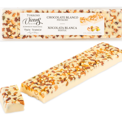 Nougat de Chocolate Branco com Pistáchio- 300g