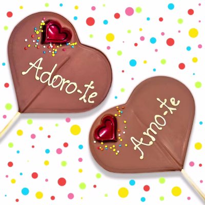 Chupa de Chocolate Decorado Namorados