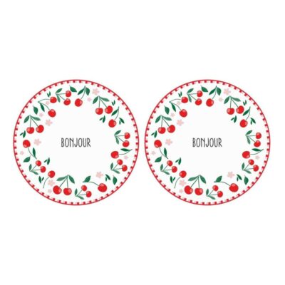 Prato “Bonjour” com Cerejas – Porcelana
