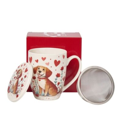 Caneca de Infusão Love – Cão com Corações
