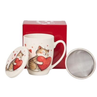 Caneca de Infusão Love – Gato & Coração
