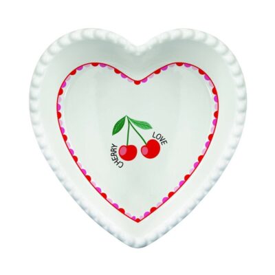 Taça Coração “Cherry Love” – Porcelana – 15 cm