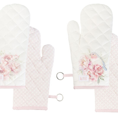 Luva de Forno Floral Rosa